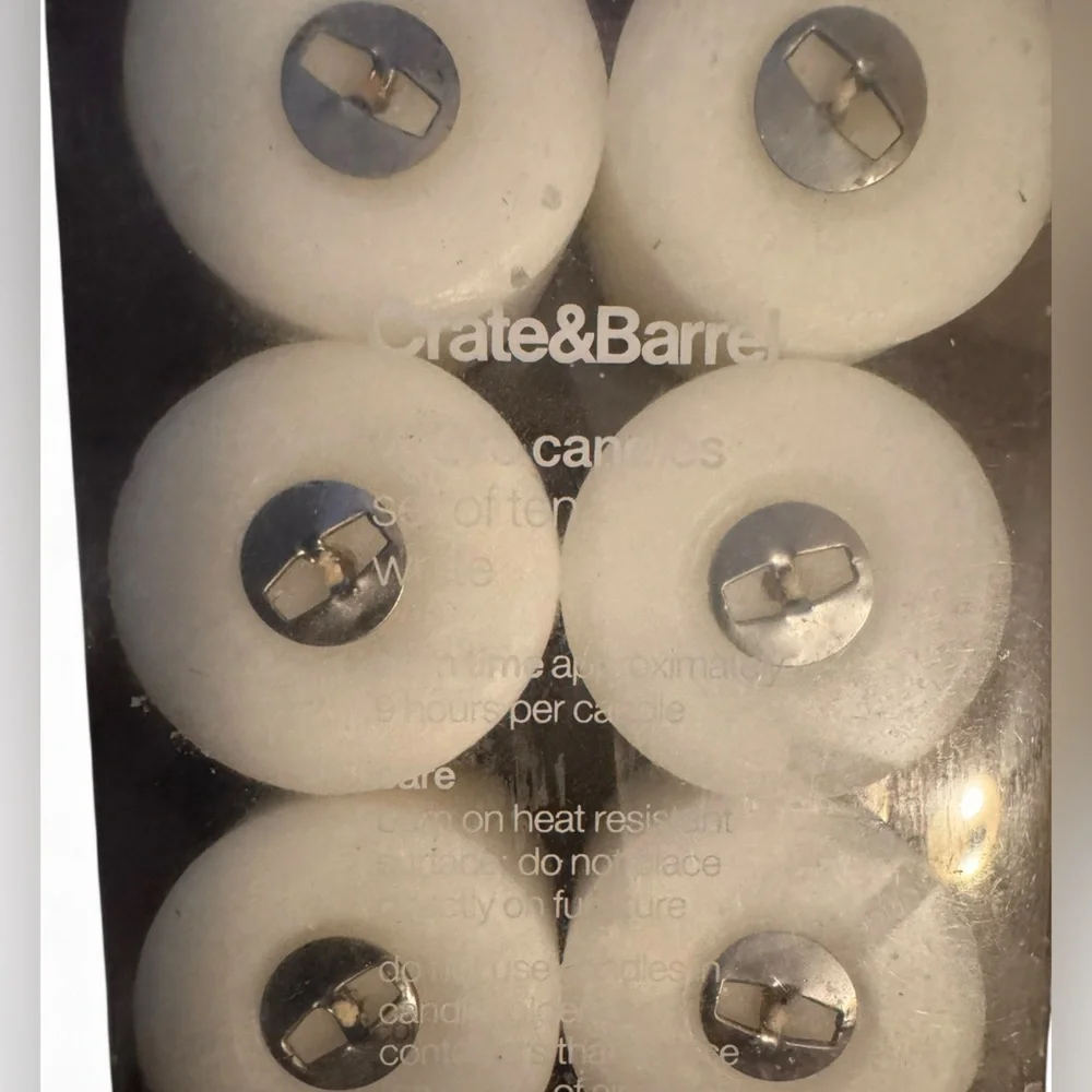 Crate & Barrel Ivory Votive Candle Set (10)